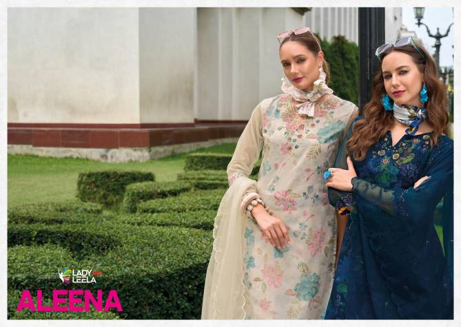 Aleena By Lady Leela Organza Embroidery Designer Kurti With Bottom Dupatta Wholesale Online